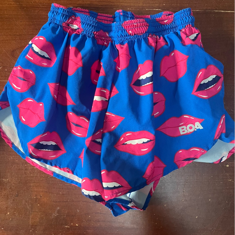 Blue and Pink Athletic Shorts for Men